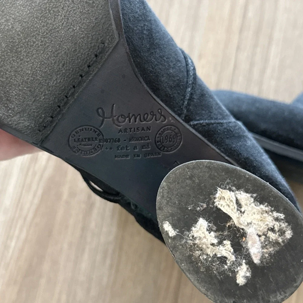 Homer Artisan‎ Spain Suede Ankle Boots Booties Size 37 Black
